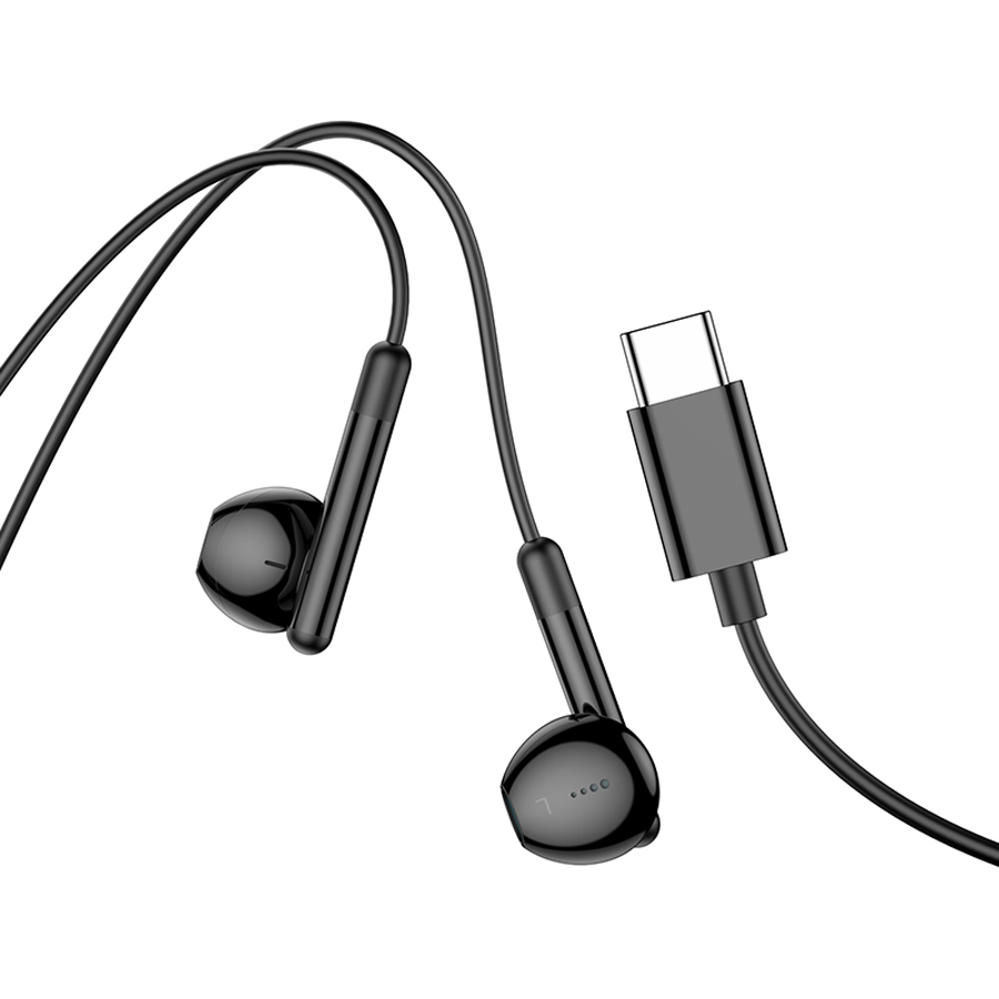 Проводные наушники HOCO M93 Wire control, Type-C, 1.2 м, черный фото