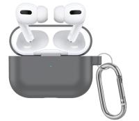 Чехол силиконовый с карабином для AirPods 3, серый (4) фото