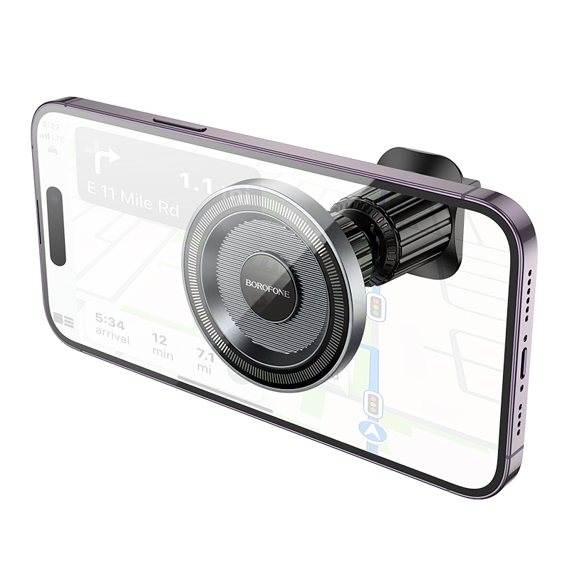 Автомобильный держатель BOROFONE BH122 Profit, магнитный, на воздуховод, черный+серый металлик фото