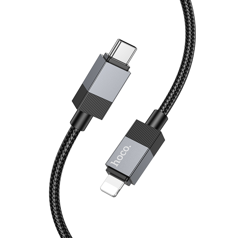 Кабель USB-C HOCO X110 Honorific Type-C - Lightning, 27W, 1 м, черный фото
