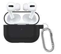 Чехол силиконовый с карабином для Airpods Pro 2, черный (20) фото