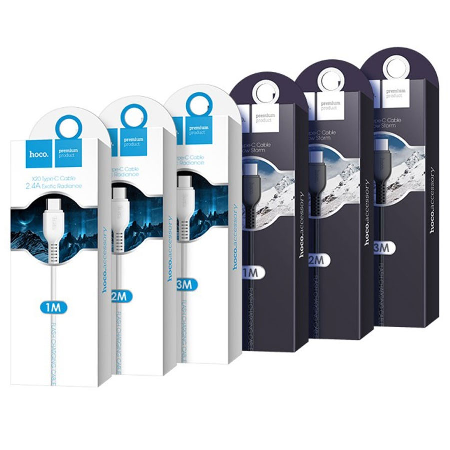 Кабель USB HOCO X20 Flash USB - Type-C, 3A, 2 м, черный фото