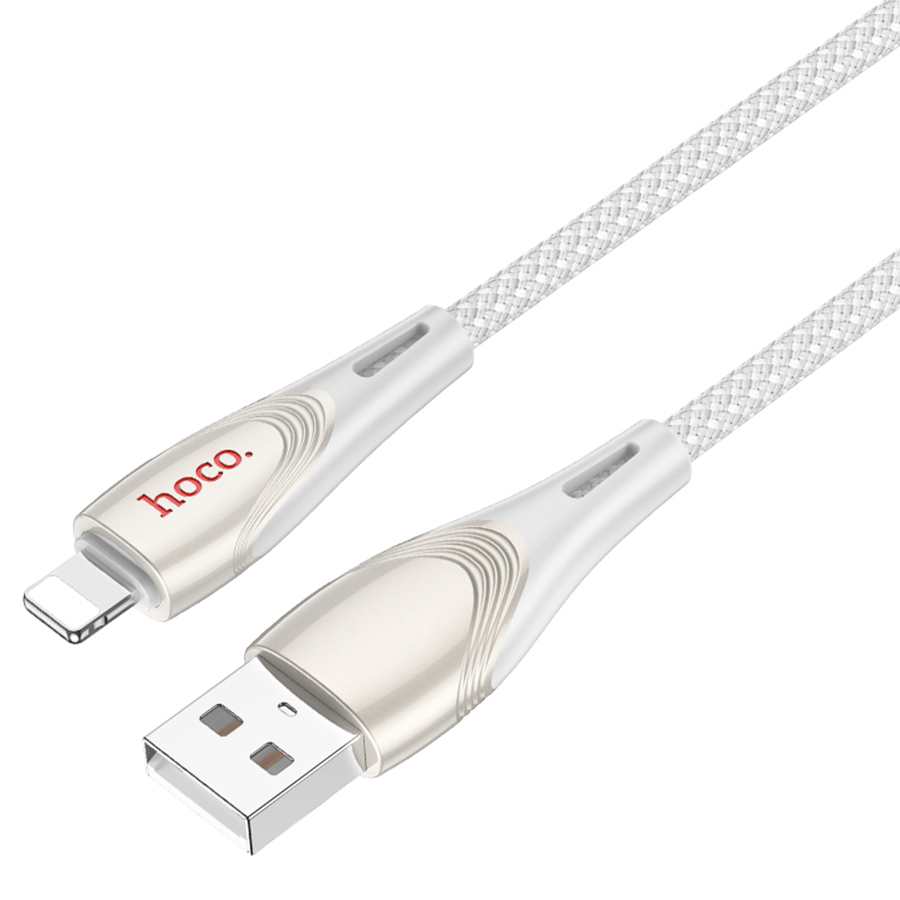 Кабель USB HOCO U133 Monte USB - Lightning, 2.4А, 1.2 м, серый фото