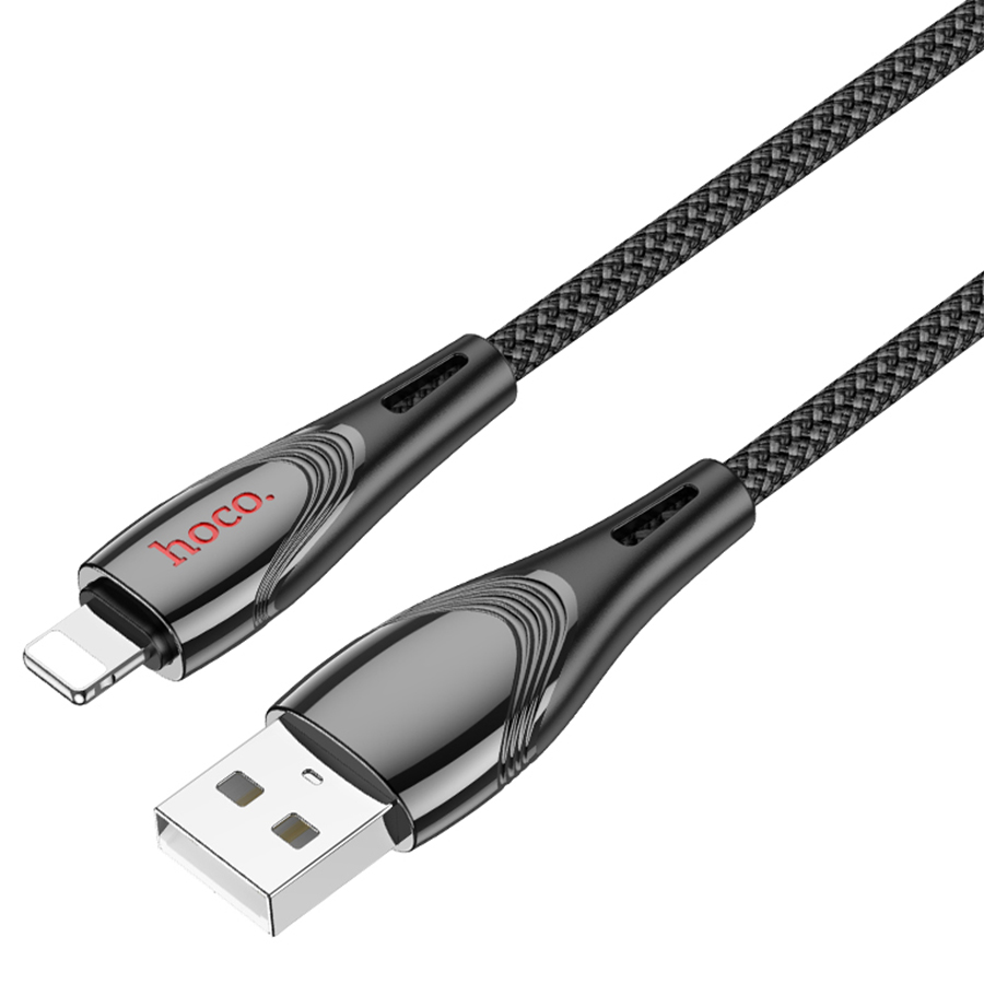 Кабель USB HOCO U133 Monte USB - Lightning, 2.4А, 1.2 м, черный фото