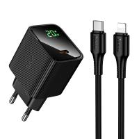 Сетевое зарядное устройство HOCO CS82A Excellent 1xUSB-C с Кабелем Type-C - Lightning, 20W, черный фото