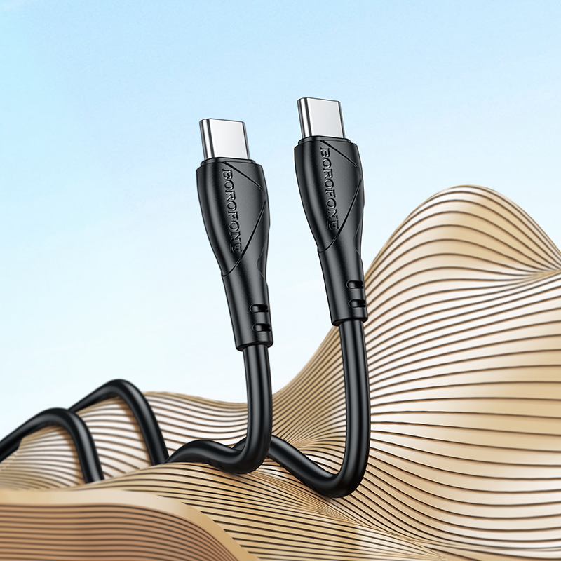 Кабель USB-C BOROFONE BX121 Energy Type-C - Type-C, 3A, 60W, 1 м, черный фото