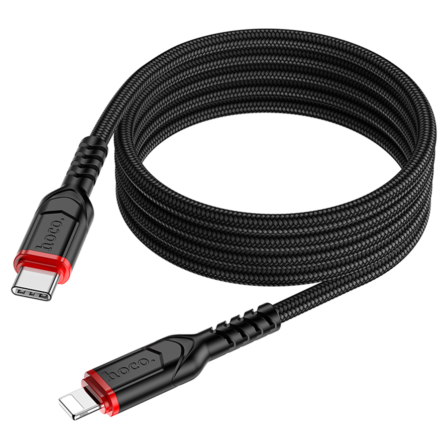 Кабель USB-C HOCO X59 Victory Type-C - Lightning, 20W, 1 м, черный оптом недорого с доставкой Кабель USB-C HOCO X59 Victory Type-C - Lightning, 20W, 1 м, черный фото