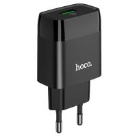 Сетевое зарядное устройство HOCO C72Q Glorious 1xUSB, 3.0A, 18W, черный фото