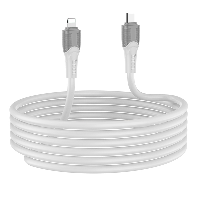 Кабель USB-C HOCO X106 Big bull Type-C - Lightning, 27W, 3 м, серый фото