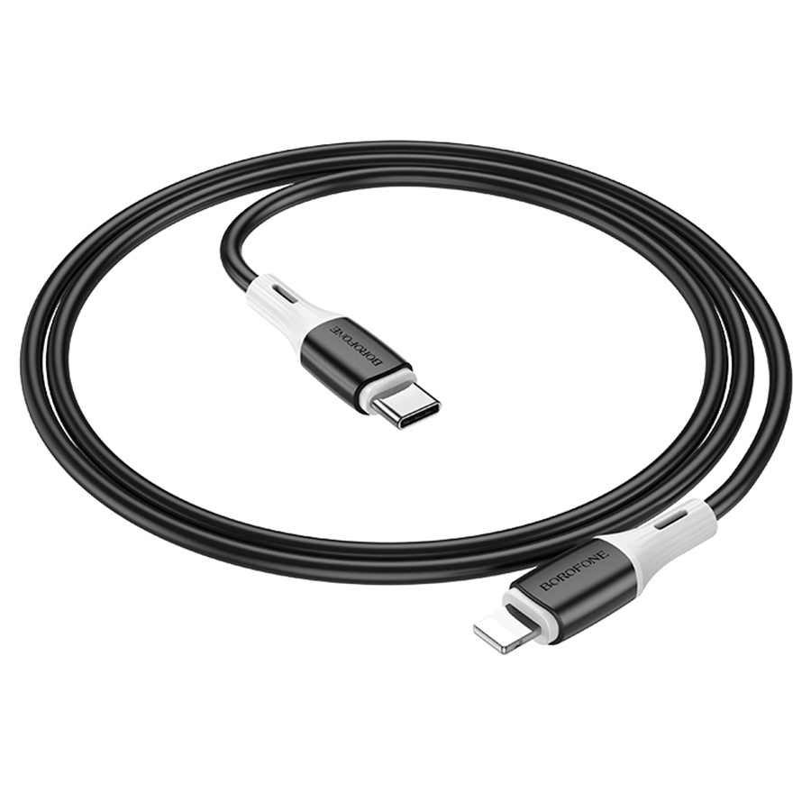 Кабель USB-C BOROFONE BX79 Type-C - Lightning, 20W, 1 м, черный фото