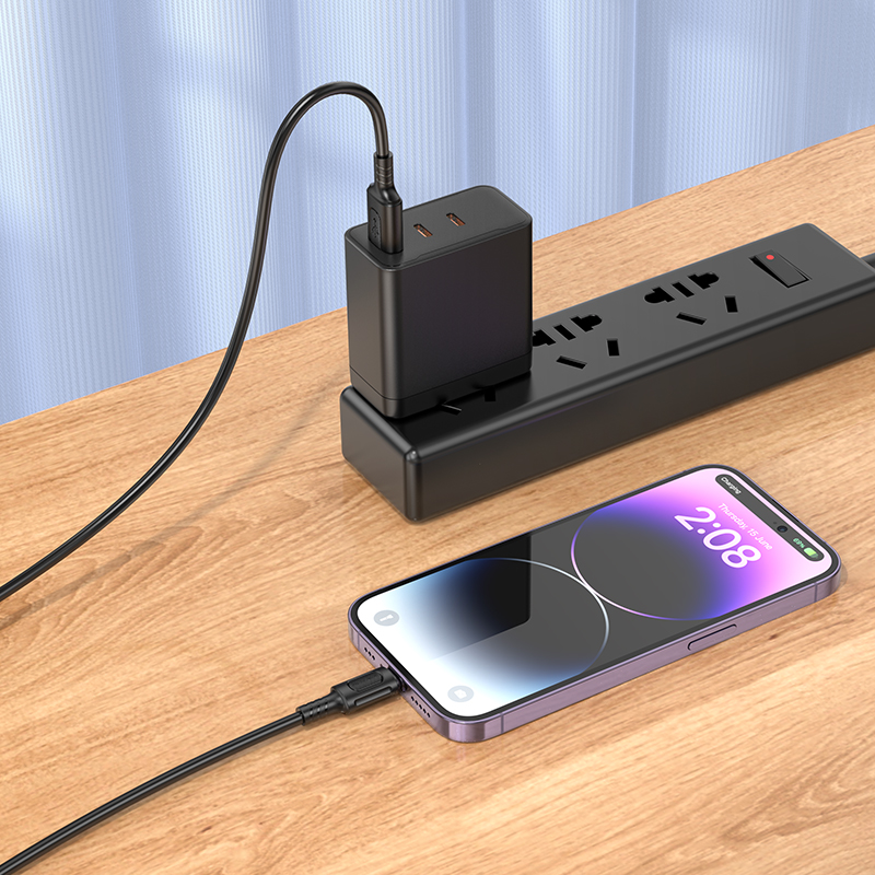 Кабель USB BOROFONE BX111 Feliz USB - Lightning, 2.4А, 1 м, черный фото