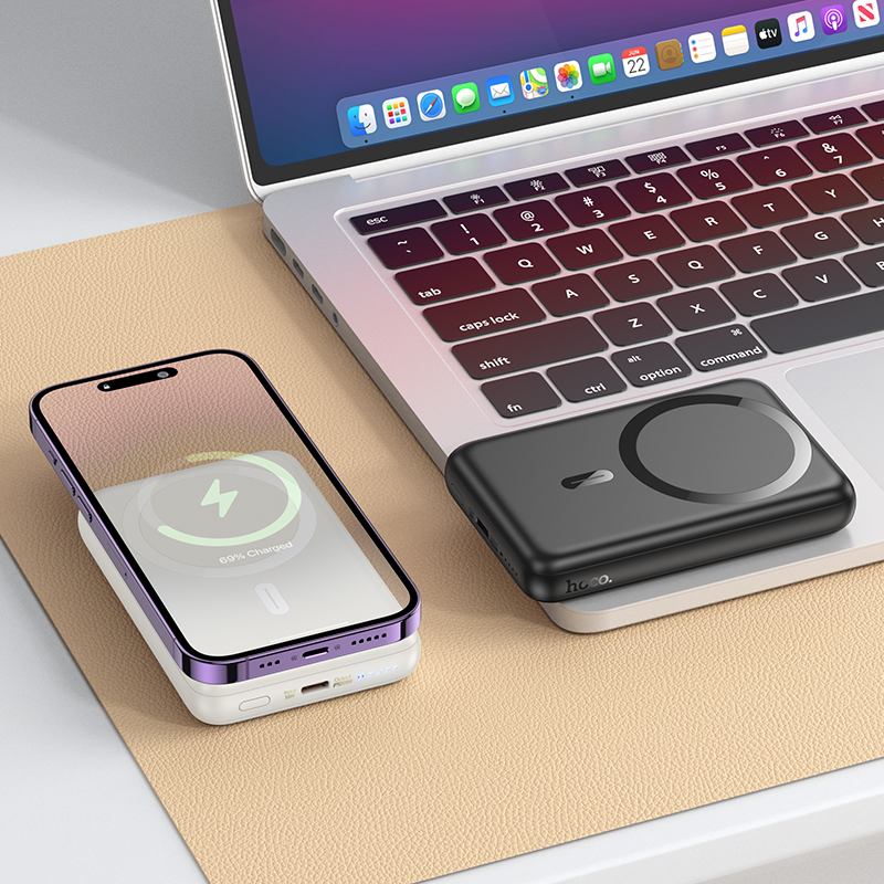 Портативный аккумулятор HOCO J141 Grace, с беспроводной зарядкой, 20W, 10000 мА⋅ч, черный фото