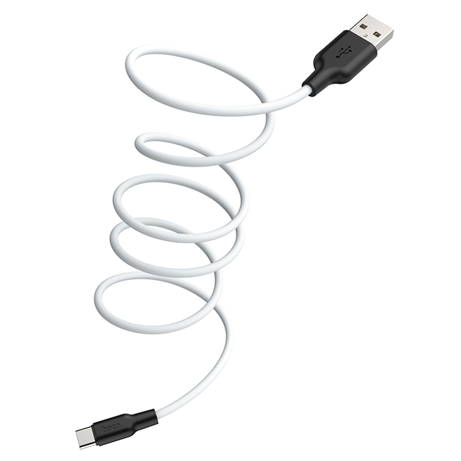 Кабель USB HOCO X21 Plus Silicone USB - Type-C, 3A, 2 м, белый+черный фото