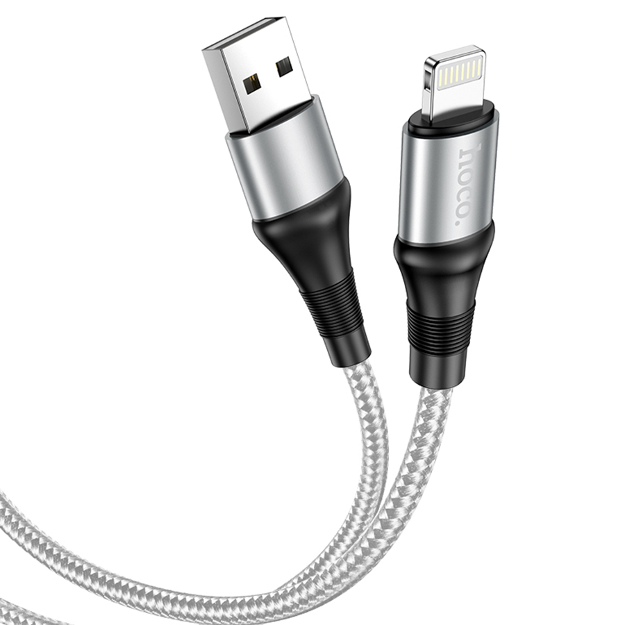 Кабель USB HOCO X50 Excellent USB - Lightning, 2.4А, 1 м, серый фото