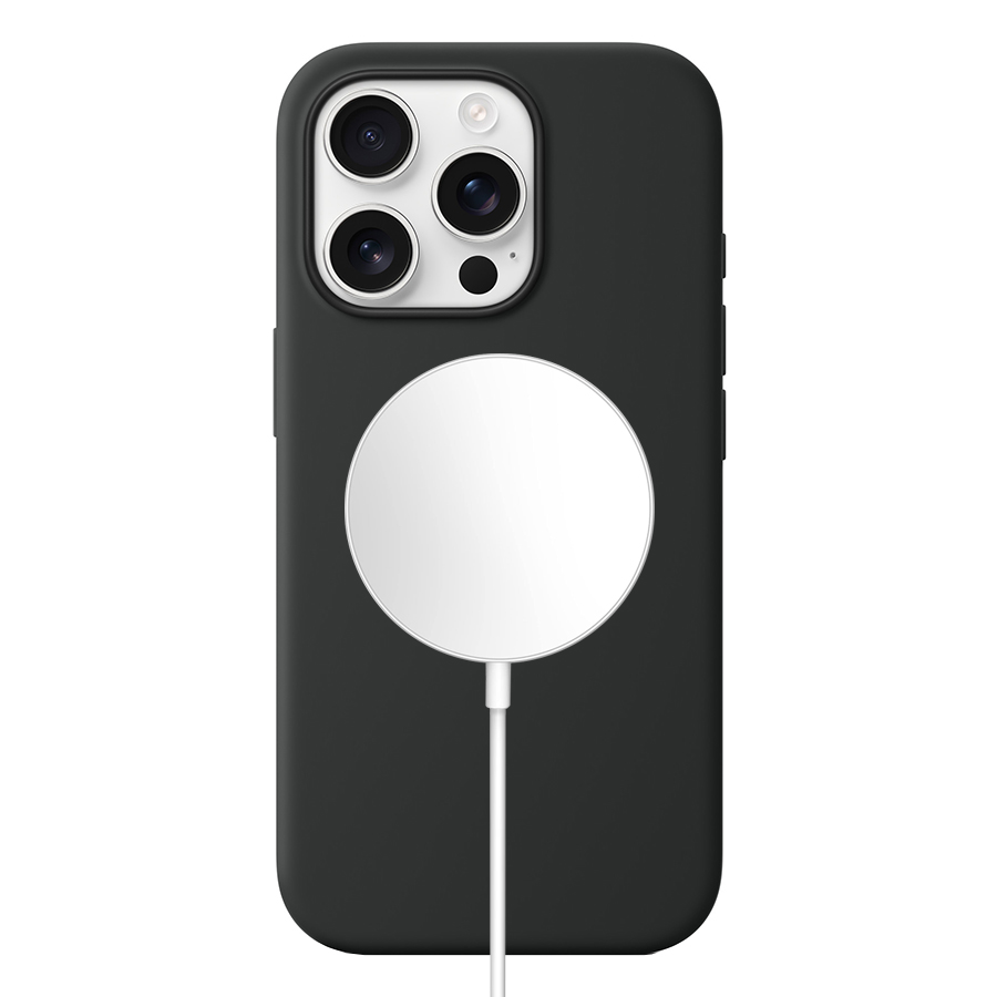 Чехол Silicone Case with MagSafe и Анимация цвета для iPhone 16 Pro (6.3"), черный (1) фото