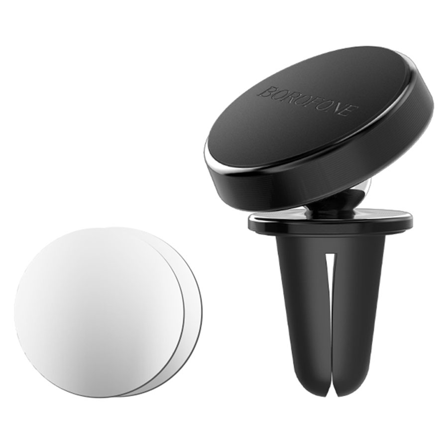 Автомобильный держатель BOROFONE BH6 Platinum, магнитный, на воздуховод, черный фото