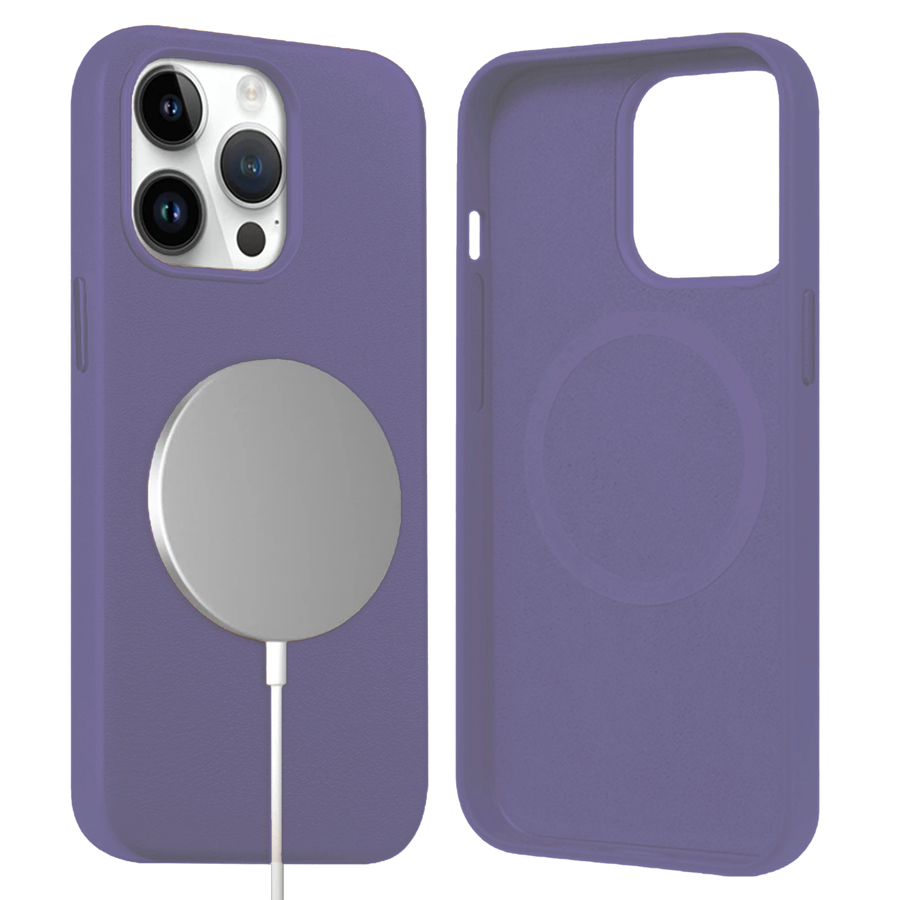 Чехол Leather Case MagSafe для iPhone 13 Pro 6.1", лиловый (3) фото