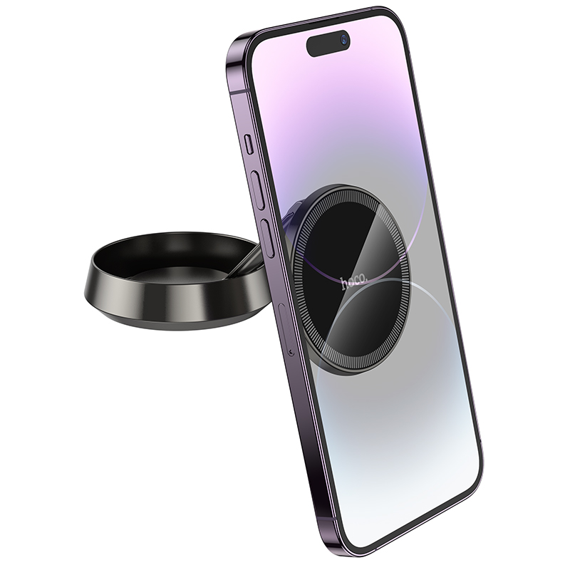 Автомобильный держатель HOCO H83 Metal, магнитный, на приборную панель, серый металлик фото