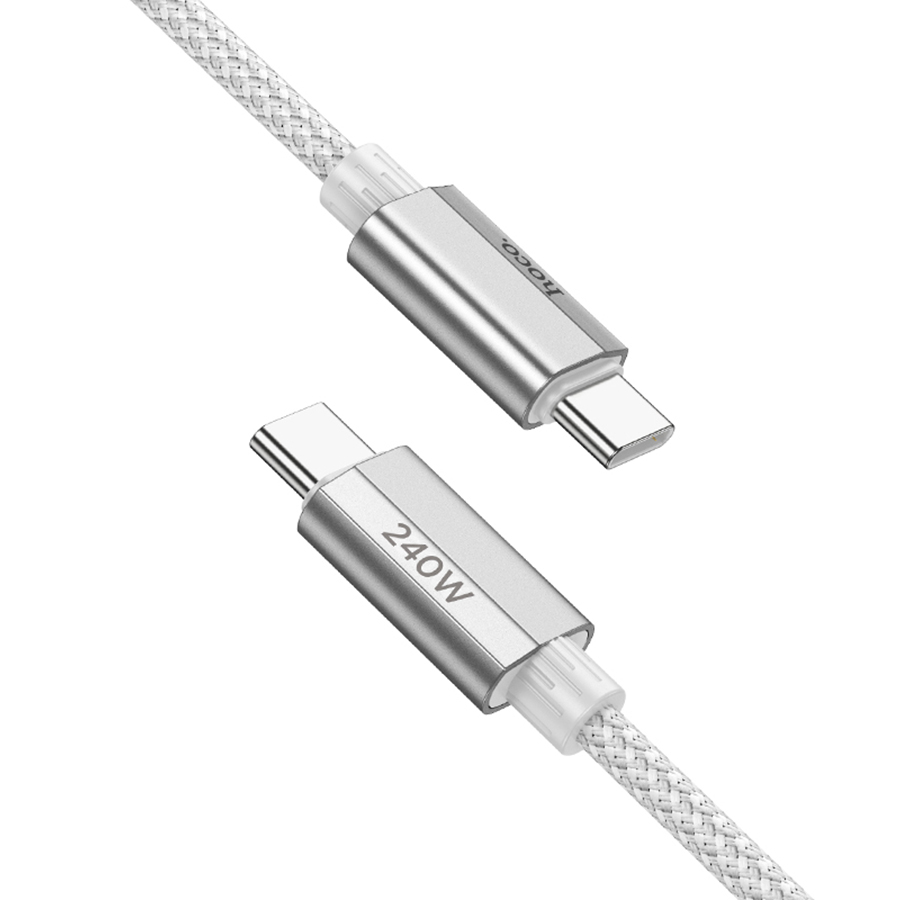 Кабель USB-C HOCO U134 Primero Type-C - Type-C, 5A, 240W, 1.8 м, серый фото