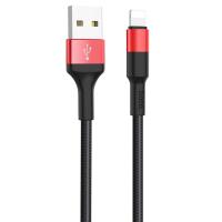 Кабель USB HOCO X26 Xpress USB - Lightning, 2А, 1 м, черный+красный фото
