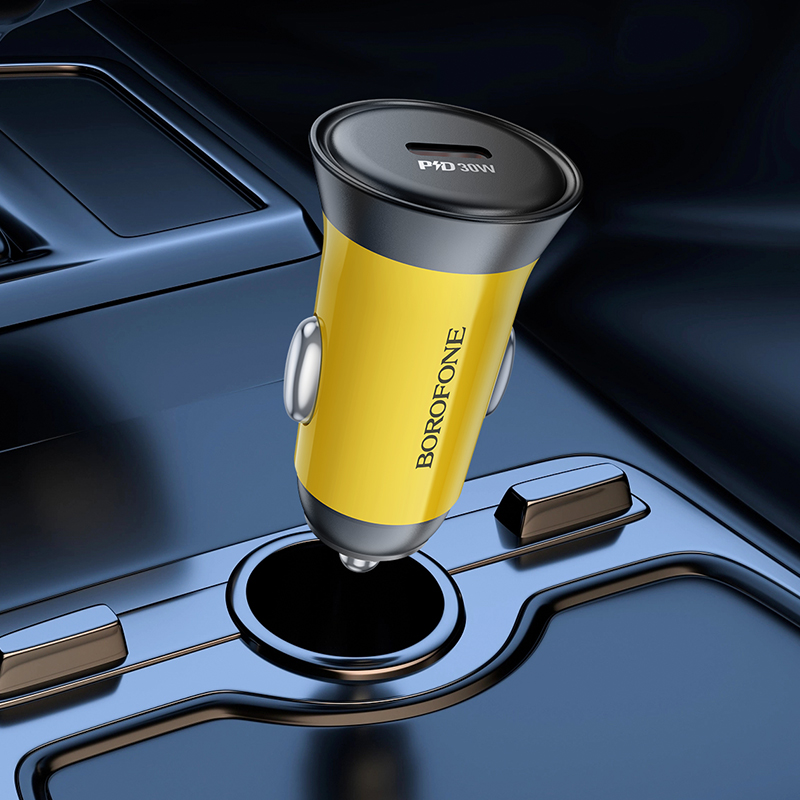 Автомобильное зарядное устройство BOROFONE BZ26 Searcher, 1xUSB-C, 30W, желтый фото