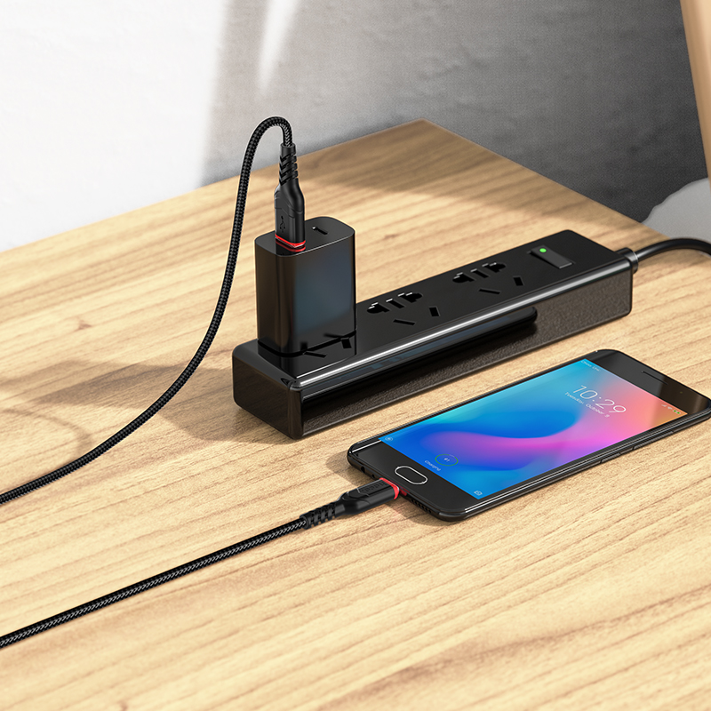 Кабель USB HOCO X59 Victory USB - MicroUSB, 2.4А, 1 м, черный фото