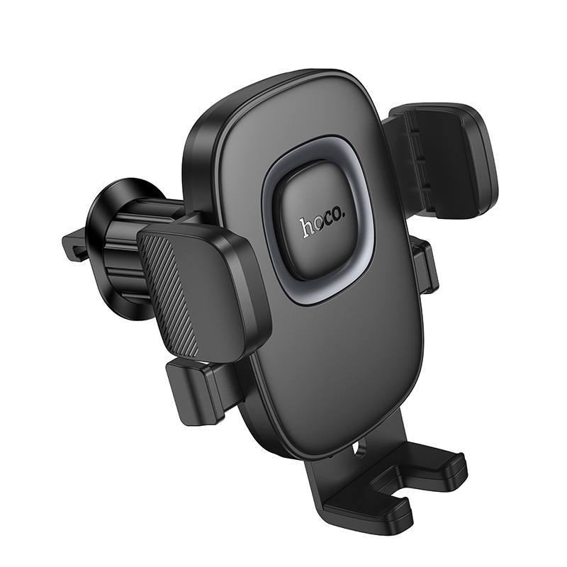 Автомобильный держатель HOCO H75 Crown, зажимной, на воздуховод, черный+серый металлик фото