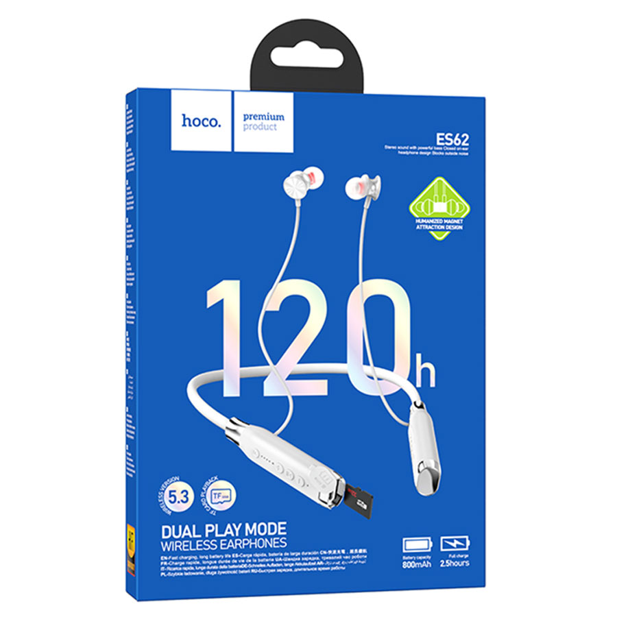 Беспроводные наушники для спорта HOCO ES62 Pretty, Bluetooth, серый фото