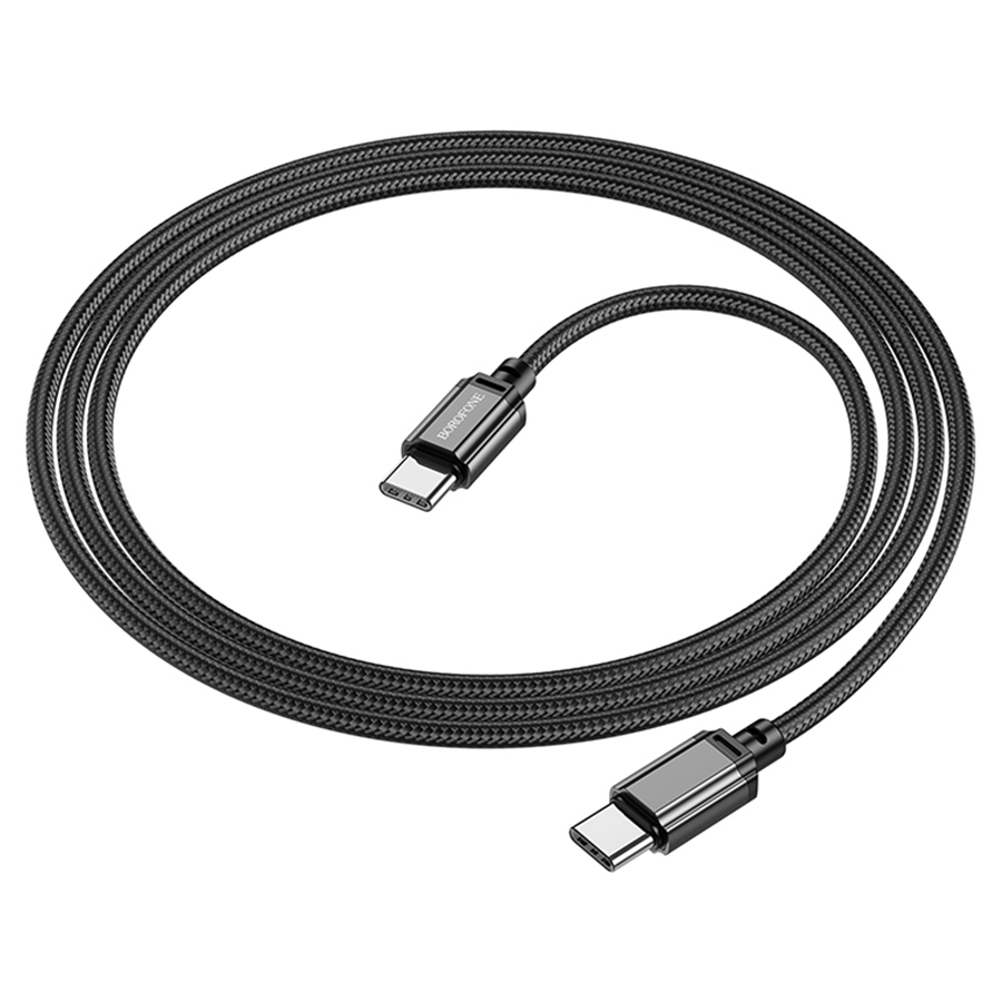 Кабель USB-C BOROFONE BX87 Sharp Type-C - Type-C, 3A, 60W, 1 м, черный фото