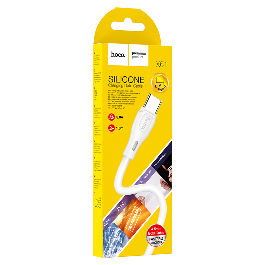 Кабель USB HOCO X61 Ultimate USB - Type-C, 3A, 1 м, белый фото