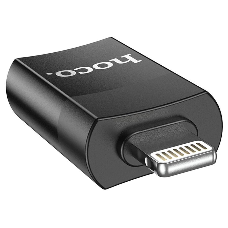 Переходник/Адаптер HOCO UA17 Lightning (m) - USB2.0 (f), черный фото