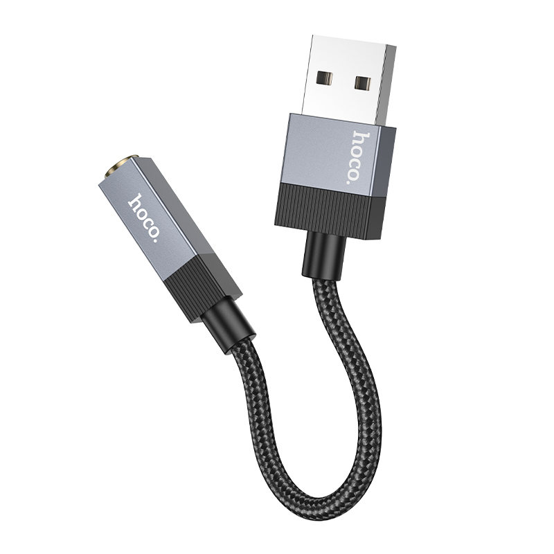Переходник/Адаптер HOCO UPA32D Clever USB (m) - Jack 3,5 (f), 15 см, черный фото