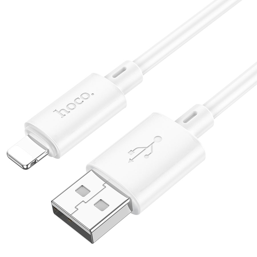 Кабель USB HOCO X88 Gratified USB - Lightning, 2.4А, 1 м, белый фото
