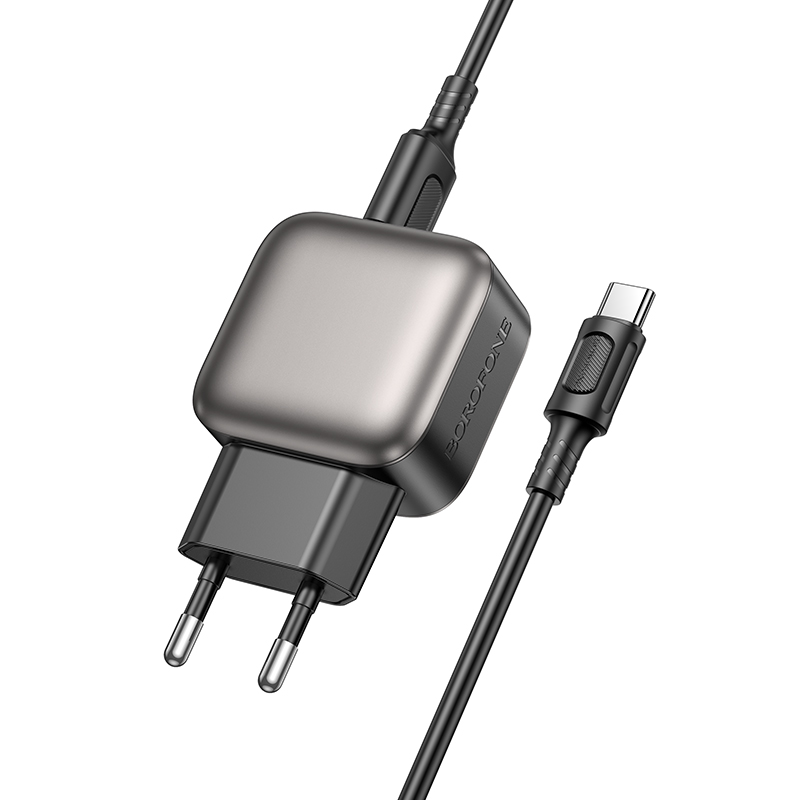 Сетевое зарядное устройство BOROFONE BAS51A Absolute 2xUSB с Кабелем USB - Type-C, 2.4A, черный фото