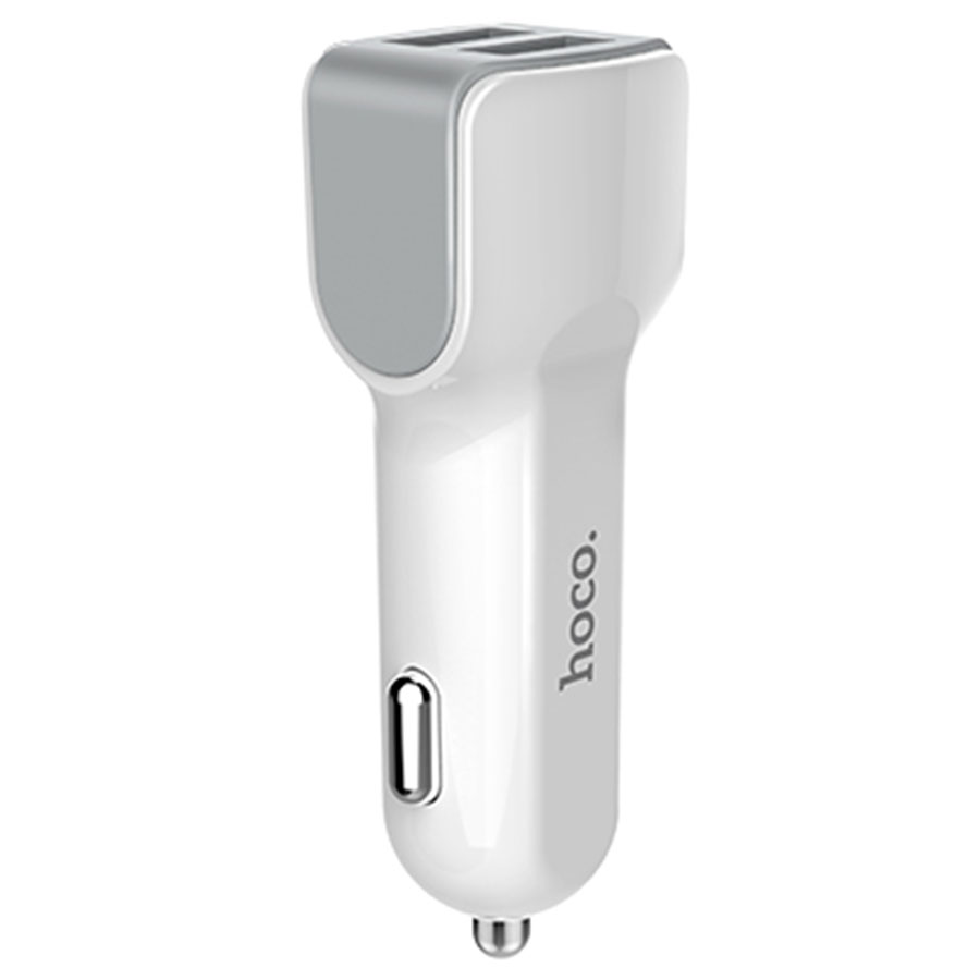 Автомобильное зарядное устройство HOCO Z23 grand style, 2xUSB, 2.4A, 12W, белый фото