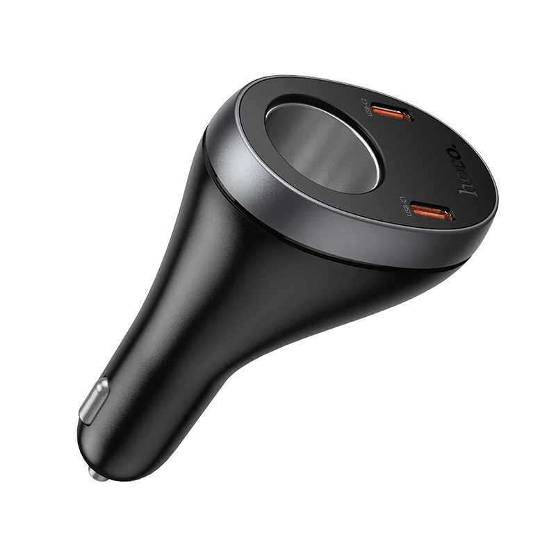 Автомобильное зарядное устройство HOCO Z61A Correct, 1xUSB + 2xUSB-C + 1 прикуриватель, 60W, черный фото