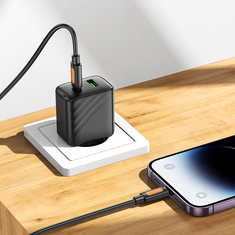 Кабель USB-C BOROFONE BX114 Structure Type-C - Lightning, 27W, 1 м, черный фото