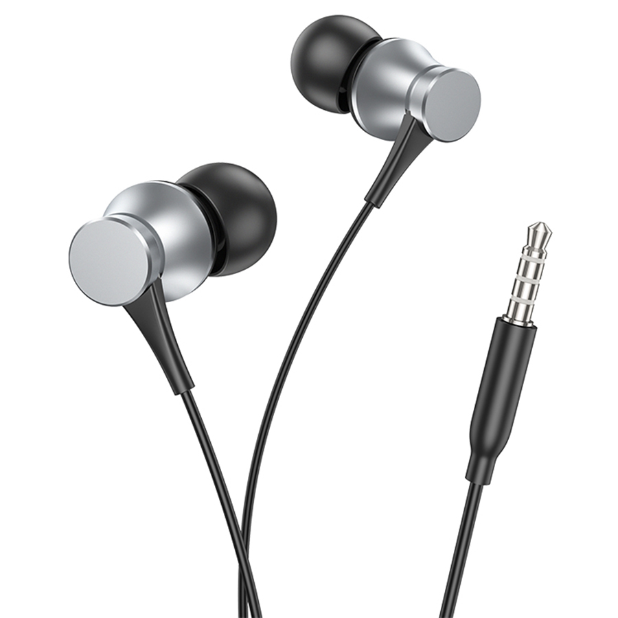 Проводные наушники BOROFONE BM73 Platinum, Jack 3.5mm, 1.2 м, серый металлик фото