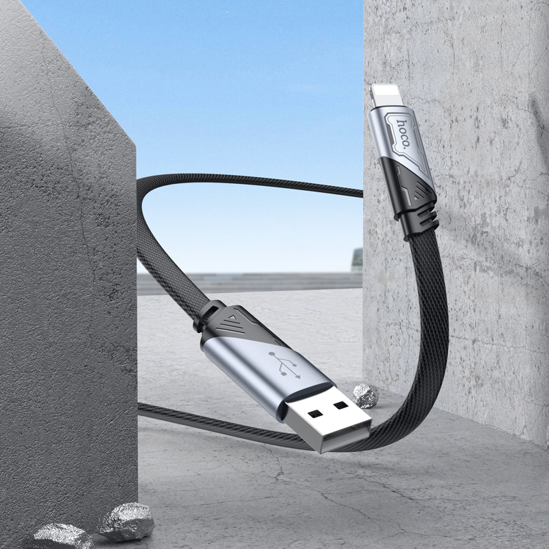 Кабель USB HOCO U119 Machine USB - Lightning, 2.4А, 1.2 м, черный фото