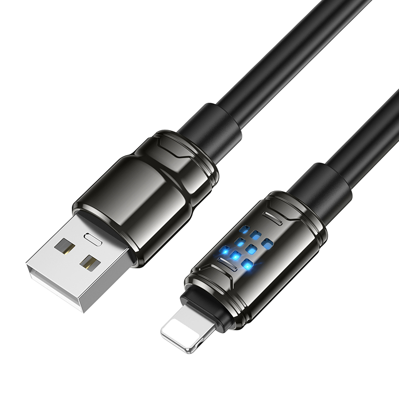 Кабель USB HOCO U143 Joy USB - Lightning, 5A, 1.2 м, черный фото