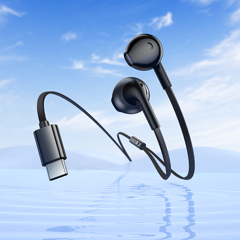 Проводные наушники HOCO M115 Sagacious, Type-C, 1.2 м, черный фото