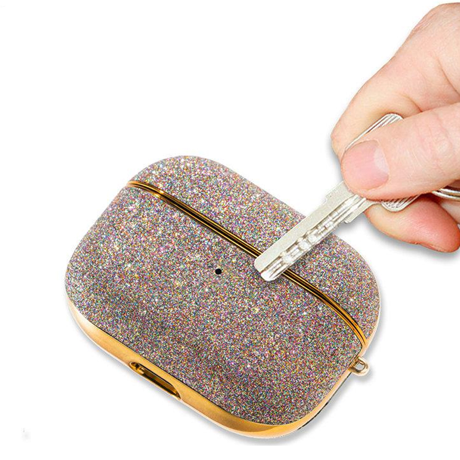 Чехол пластиковый Kingxbar со шнурком для Airpods Pro, разноцветные стразы (33) фото