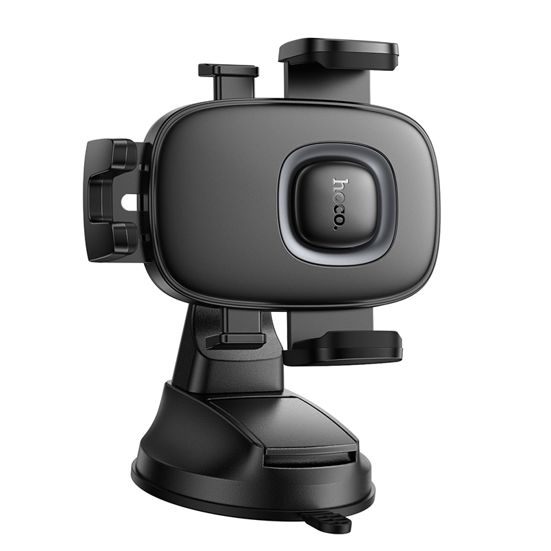 Автомобильный держатель HOCO H76 Crown, зажимной, на приборную панель, черный+серый металлик фото