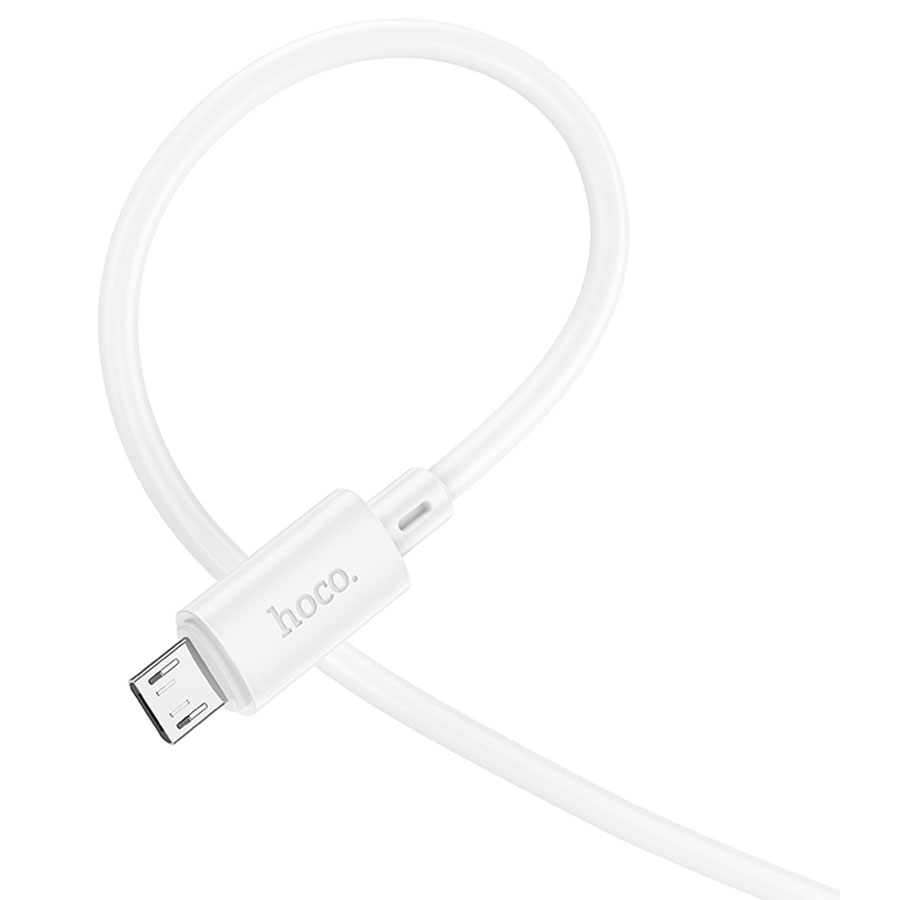 Кабель USB HOCO X88 Gratified USB - MicroUSB, 2.4А, 1 м, белый фото