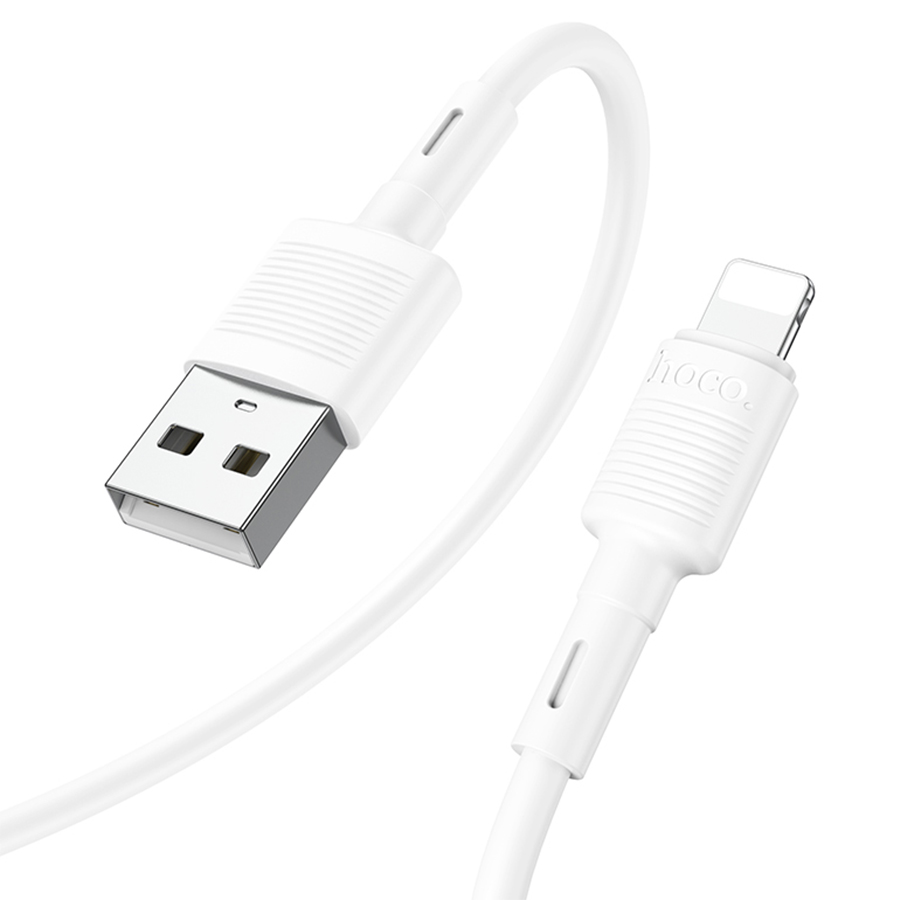 Кабель USB HOCO X83 Victory USB - Lightning, 2.4А, 1 м, белый фото