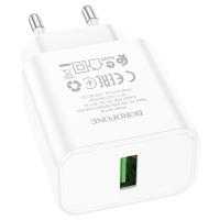 Сетевое зарядное устройство BOROFONE BA72A Spring 1xUSB, 18W, белый фото
