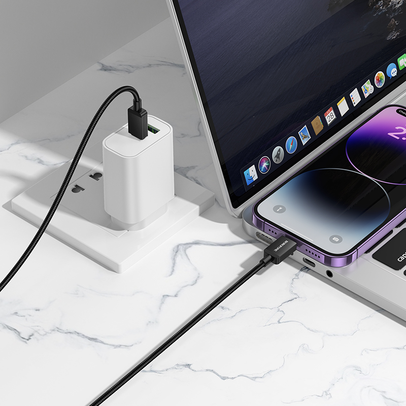 Кабель USB-C BOROFONE BX120 Placer Type-C - Lightning, 27W, 1 м, черный фото