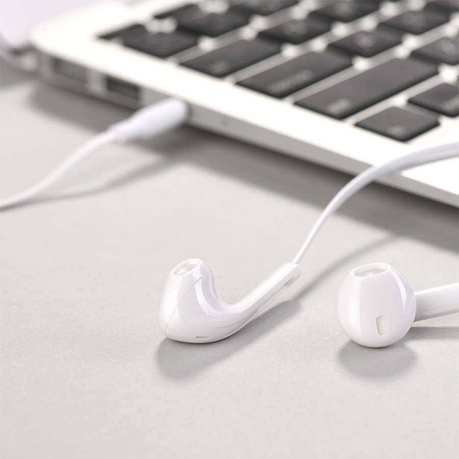 Проводные наушники HOCO M39 Rhyme, Jack 3.5mm, 1.2 м, белый фото