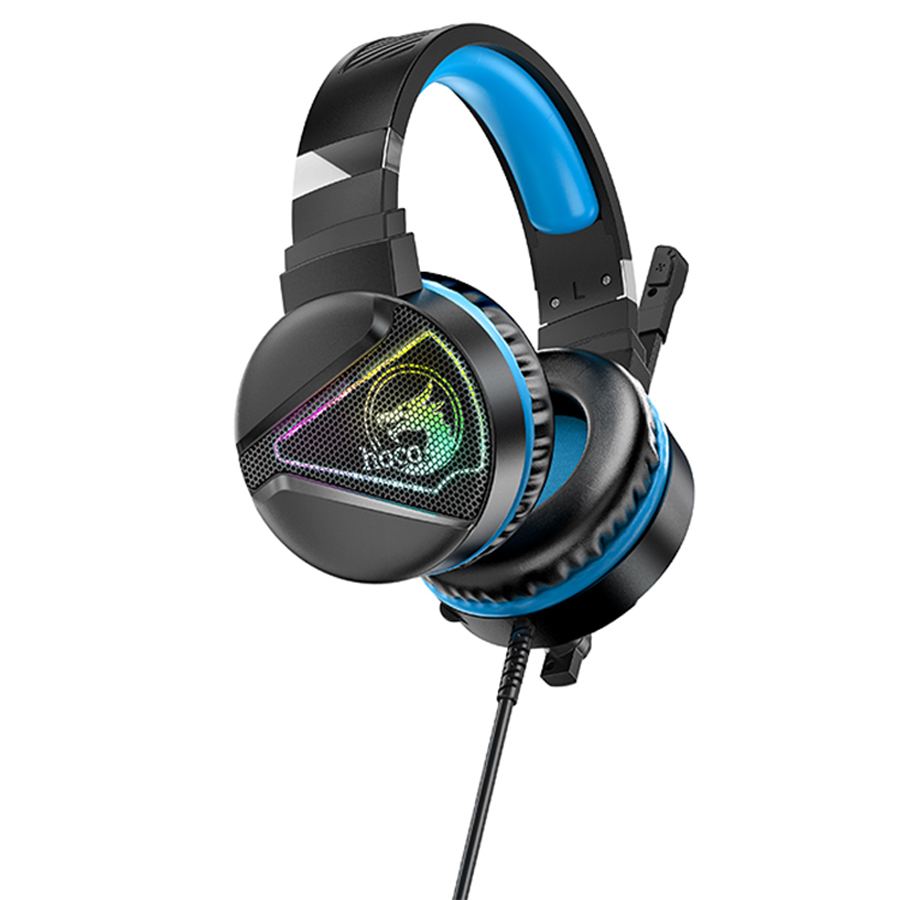 Проводные наушники HOCO W104 Drift gaming, USB+Jack 3.5mm, 2 м, синий фото