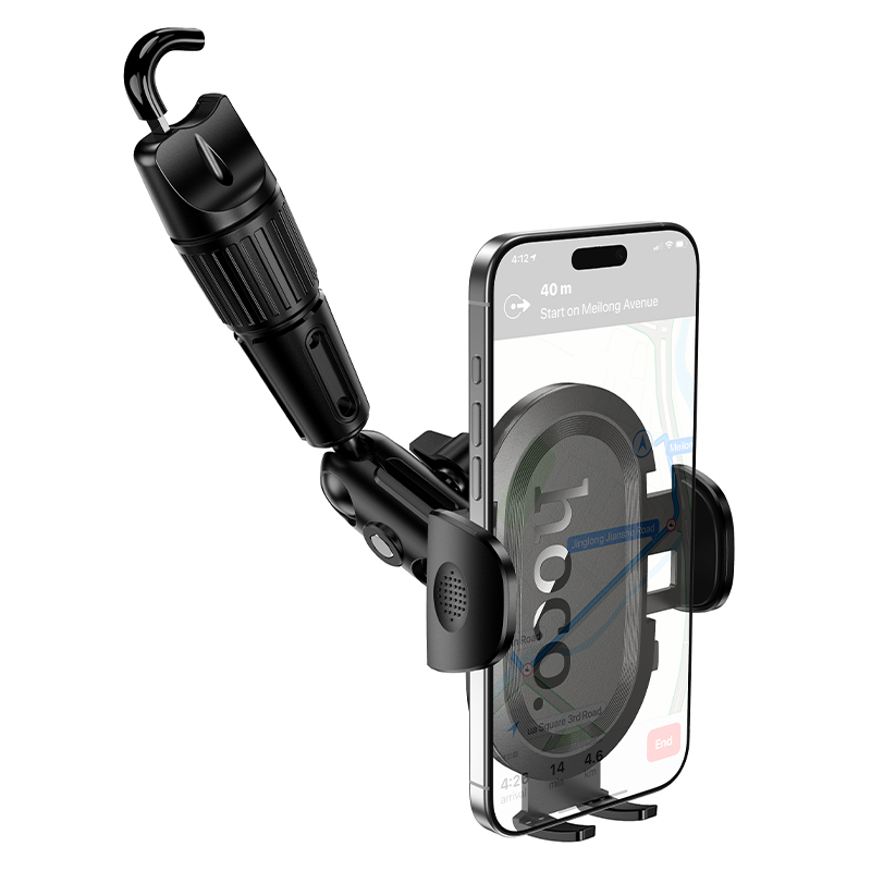 Автомобильный держатель HOCO H88 Rally, зажимной, на зеркало заднего вида, черный фото